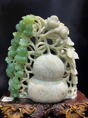 Hồ Lô Phú Quý Ngọc Serpentine Hút Tài Tích Lộc, Gia Đạo Bình An