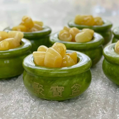 Bát Tụ Bảo 10cm Màu Xanh Ngọc Serpentine