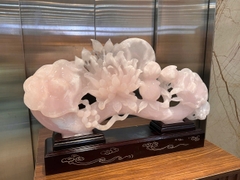 Gậy Như Ý Mẫu Đơn Hồng Ngọc Onyx Hồng Thạch Cát Tường, Quyền Uy Hạnh Phúc Viên Mãn