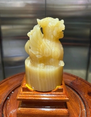 Ấn Tỳ Hưu Cánh Tiên Ngọc Hoàng Long Tròn 17,5x10,5cm