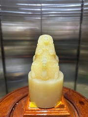 Ấn Tỳ Hưu Ngọc Hoàng Long Tròn 17,5x10,5cm