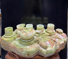 Bộ Ấm Trà Ngọc Onyx Kiệt Tác Trà Đạo Tụ Khí Đào Viên