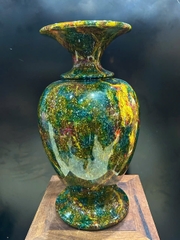 Bình Chiêu Tài Hút Lộc Chalcedony Vân Ngọc Khổng Tước 57cm