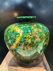 Bình Hút Lộc Chalcedony Vân Ngọc Khổng Tước 36.5cm