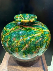Bình Hút Lộc Chalcedony Vân Ngọc Khổng Tước 36.5cm