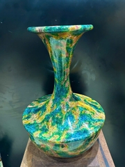 Bình Hút Lộc Cổ Cao Ngọc Chalcedony Vân Khổng Tước 52cm