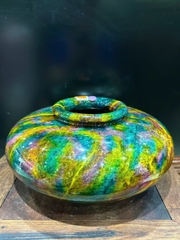 Bình Hút Lộc Ngọc Chalcedony Vân Khổng Tước 15cm