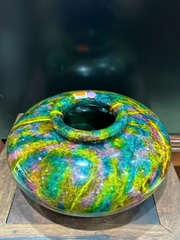 Bình Hút Lộc Ngọc Chalcedony Vân Khổng Tước 15cm