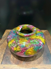 Bình Ngọc Chalcedony Vân Khổng Tước 22cm