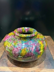 Bình Ngọc Chalcedony Vân Khổng Tước 22cm