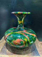 Bình Ngọc Chalcedony Vân Khổng Tước 26cm