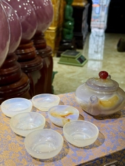 Bộ Ấm Chén Ngọc Mã Não Khoai Môn