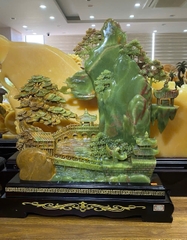 Bồng lai tiên cảnh ngọc onyx xanh 62x58cm