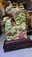 Bồng lai tiên cảnh ngọc onyx xanh 53x32cm