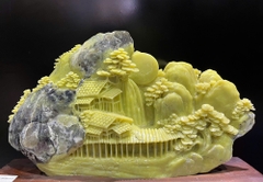 Bồng Lai Tiên Cảnh Ngọc Serpentine 44x35x12cm