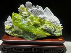 Bồng Lai Tiên Cảnh Ngọc Serpentine 42x35cm