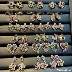 Bông tai đá quý tourmalin vip bạc 925 03