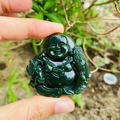 Mặt dây chuyền đá ngọc bích Phật Di Lạc