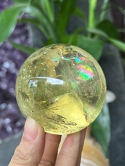Quả Cầu Thạch Anh Vàng 6.6cm Hoàng Kim Chiêu Tài, Điểm Nhấn Nhỏ Gọn