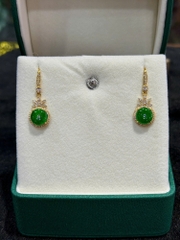 Cặp Hoa Tai Ngọc Phỉ Thuý Lục Đế Vương - Kèm Giấy Kiểm Định Type A