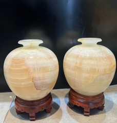 Cặp lục bình hút lộc ngọc onyx 32cm