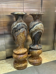 Cặp lục bình thổ cẩm Phú quý ngọc onyx 100cm