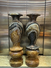 Cặp lục bình thổ cẩm Phú quý ngọc onyx 100cm