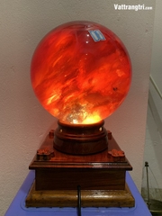 Cầu đá obisidian núi lửa huyết đỏ 22cm