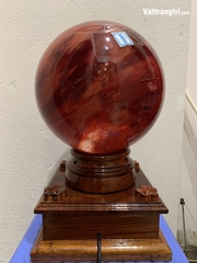 Cầu đá obisidian núi lửa huyết đỏ 22cm