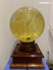 Cầu đá obisidian vàng 22cm