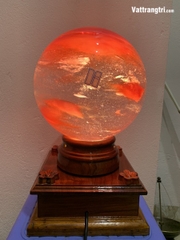 Cầu obisidian đá núi lửa huyết đỏ 21cm