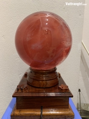 Cầu obisidian đá núi lửa huyết đỏ 21cm