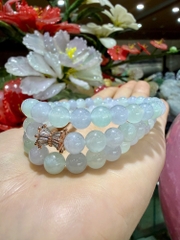 Chuỗi Quấn 3 Ngọc Phỉ Thuý Cao Băng Type A 7.4ly