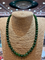 Chuỗi Vòng Cổ Ngọc Bích Xanh 8ly (Kèm Giấy Kiểm Định)