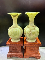 Cặp Lục Bình Tài Lộc Ngọc Onyx Xanh Khởi Sinh Bản Mệnh, Thu Hút Cát Tường
