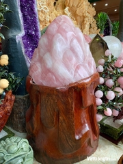 Đại cảnh búp sen đá quý thạch anh hồng siêu vip 110cm