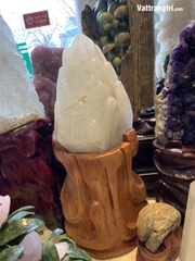 Đại cảnh búp sen đá quý thạch anh trắng 120cm