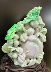 Đào Tiên Phú Quý Ngọc Phỉ Thuý + Giấy Kiểm Định 39x26x15cm