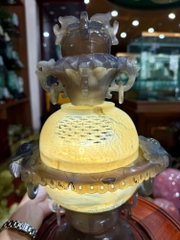 Đỉnh Xông Trầm Ngọc Mã Não Khoai Môn 33cm