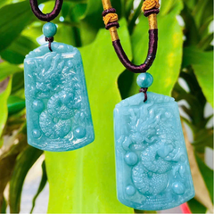 Mặt dây chuyển Rồng Ngọc Lam Hoa Bay