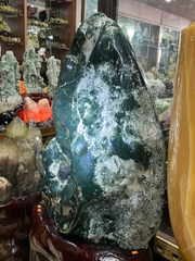 Khối Đại Cảnh Ngọc Mã Não Xanh Tụ Khí & Định Bát Phong Thịnh Vượng