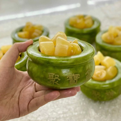 Bát Tụ Bảo 10cm Màu Xanh Ngọc Serpentine