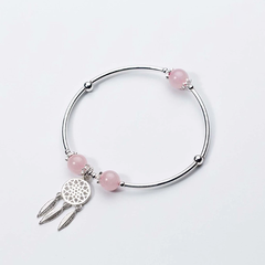 Vòng tay S925 Thạch Anh Hồng charm Dreamcatcher