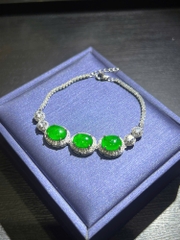 Lắc Tay Ngọc Phỉ Thuý Đế Vương Lục 9,7 x 8mm (Kèm Giấy Kiểm Định)