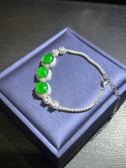 Lắc Tay Ngọc Phỉ Thuý Đế Vương Lục 9,7 x 8mm (Kèm Giấy Kiểm Định)