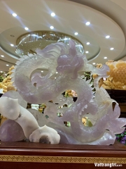 Linh vật Nhất long ngọc quý fluorite tím 36cm
