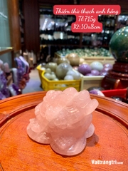 Linh vật Thiềm thừ thạch anh hồng 10cm
