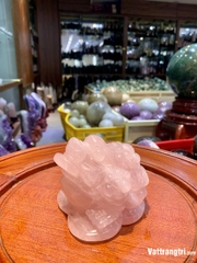 Linh vật Thiềm thừ thạch anh hồng 10cm