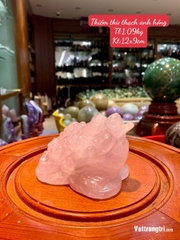 Linh vật Thiềm thừ thạch anh hồng 12cm