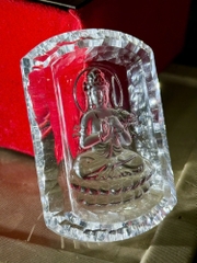 Mặt Dây Chạm Phật Bà Quan Âm Thạch Anh Trắng Trong